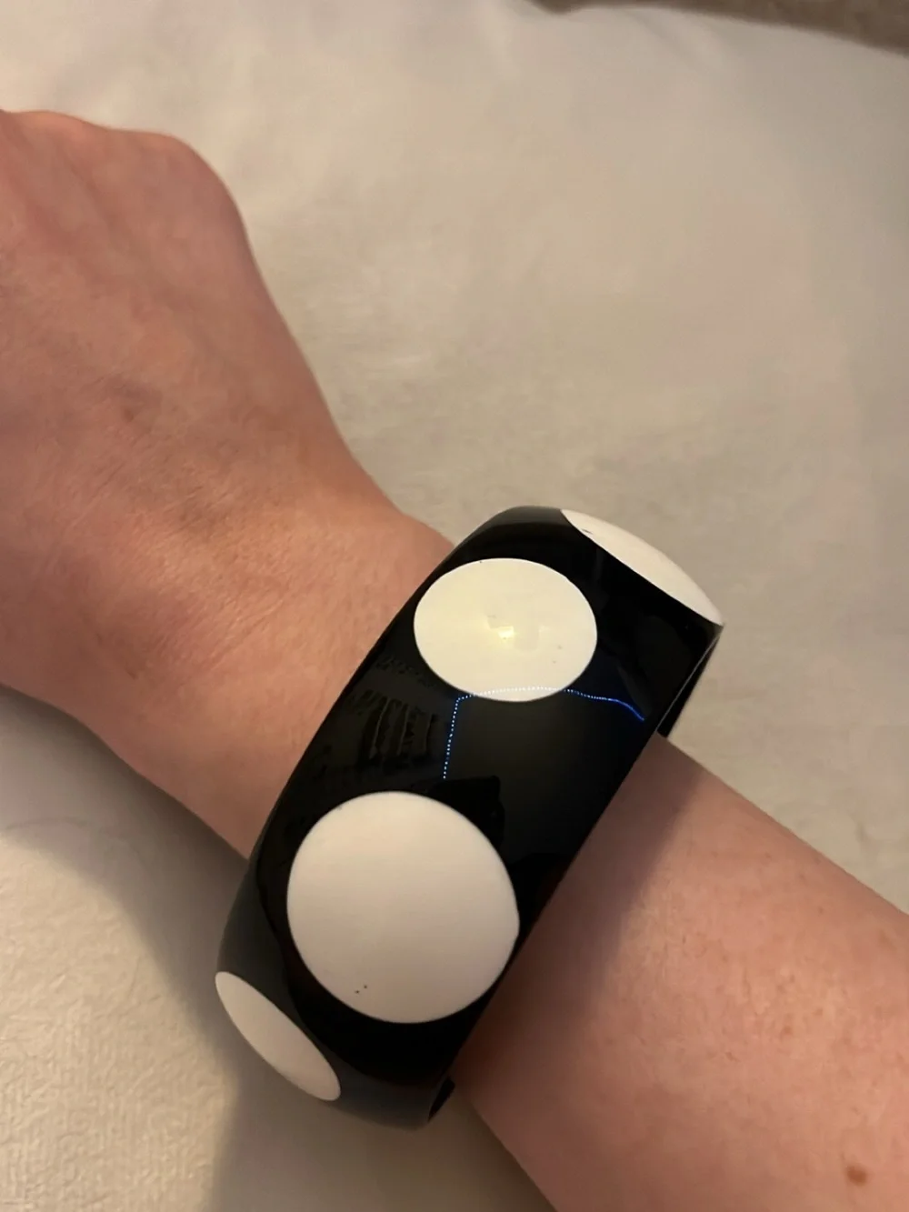 Black and White Polka Dot Bangle Bracelet - Fashion Accessory